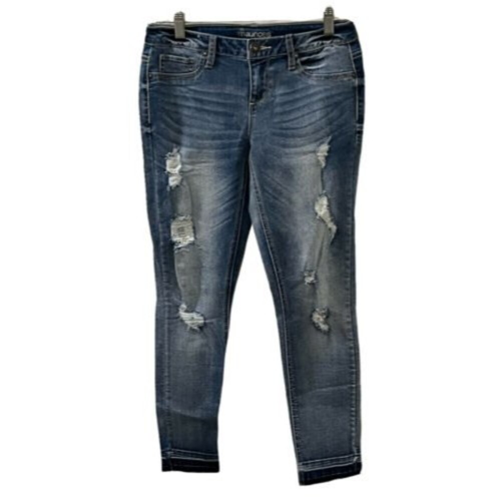 Maurices Womens Distressed Skinny Blue Jeans Size Size S-R